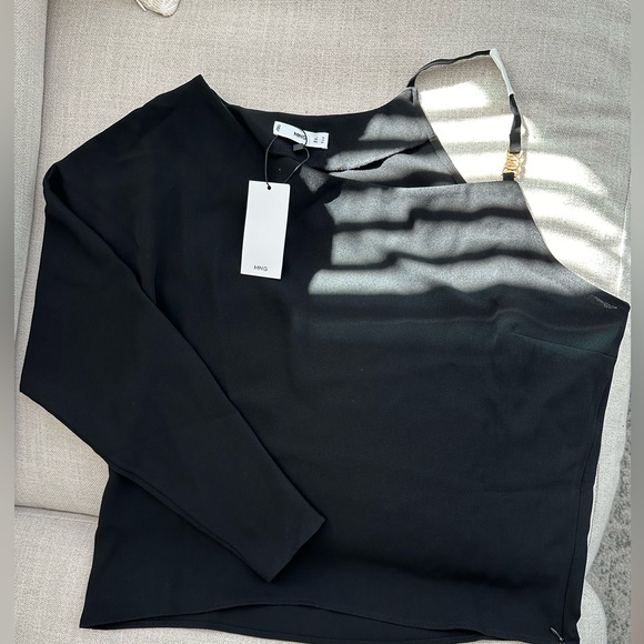MANGO Assymetrical black blouse - Picture 7 of 7